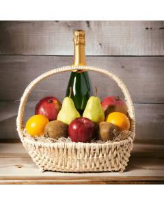 Champagne & Fresh Fruit Basket