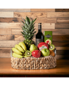 Fruits & Wine Gift Basket