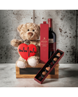 "I Love You Too" Wine & Chocolate Basket